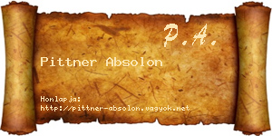 Pittner Absolon névjegykártya